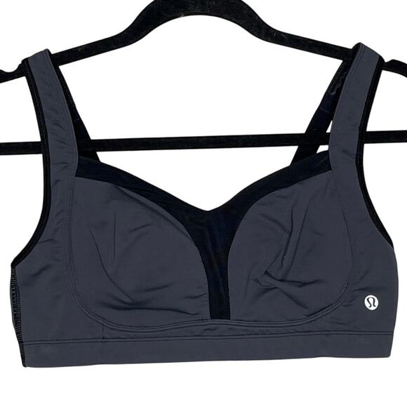 Lululemon Gray and Black Bra Size 36C Hook and Eye Closure - Picture 1 of 6